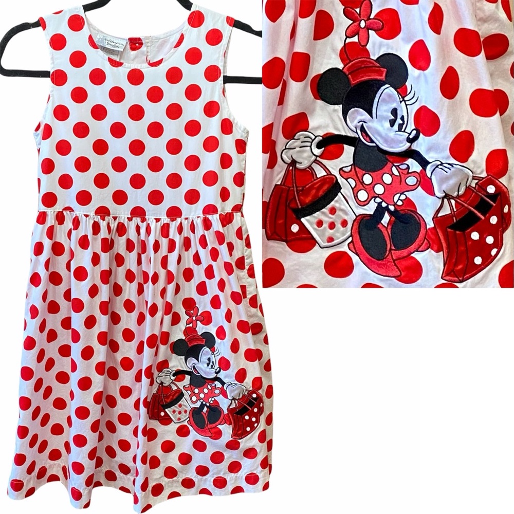 Disney Parks Minnie Mouse Polka Dot Dress Youth Girls Size Medium